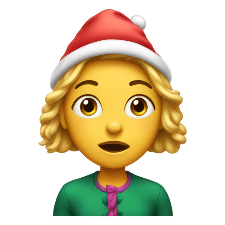 surprised girl in a festive cap sticker
