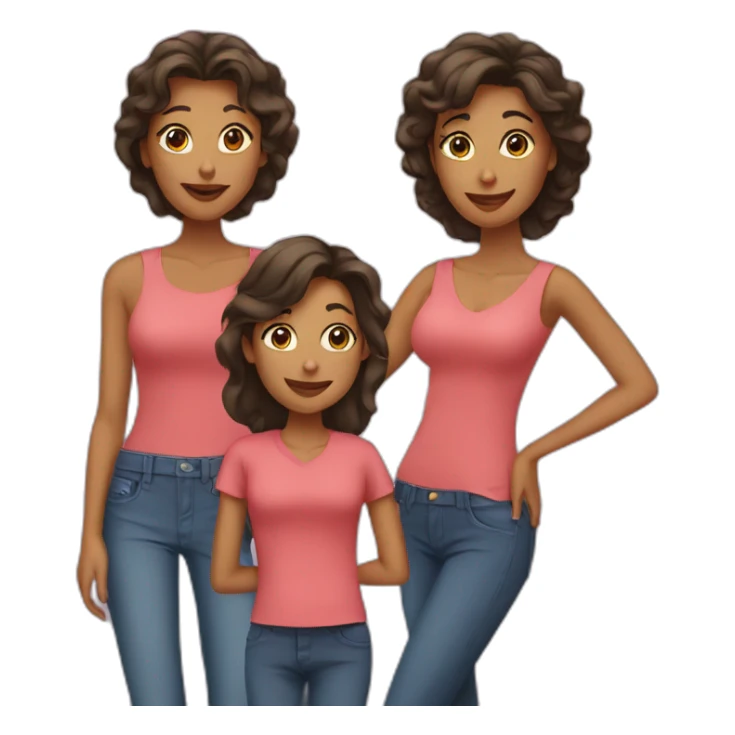 one mother and two adult daughters sticker
