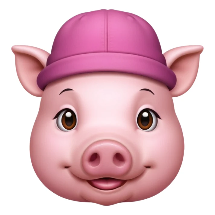 pig wear hat, front vỉew sticker