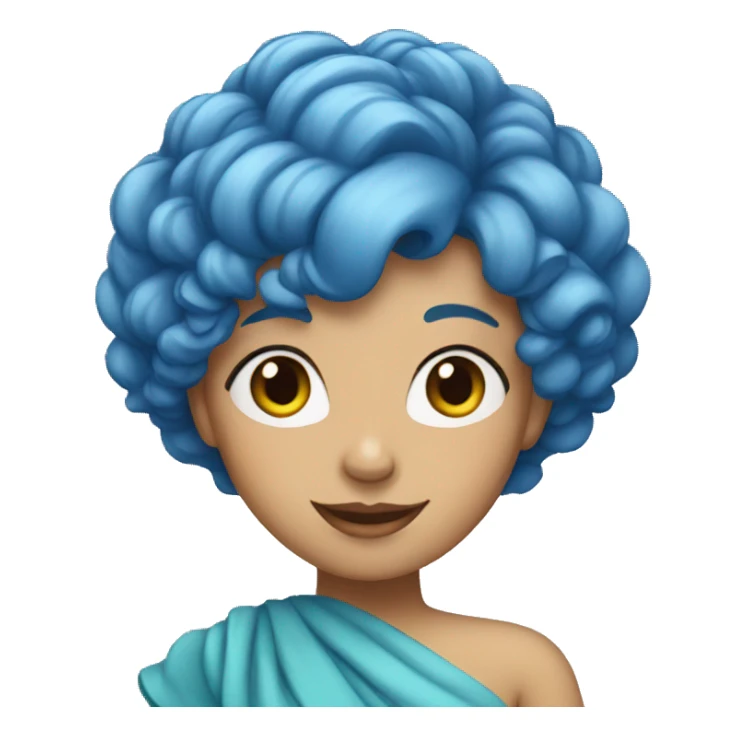 woman with blue hair and dress sticker
