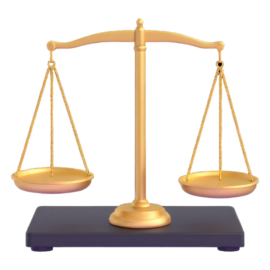 balance scale with gold in both trays sticker