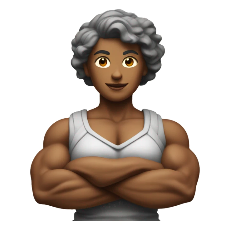 Very Muscular Woman Has Very Big Biceps Which She Enlarged Using These Very Old Soaps sticker