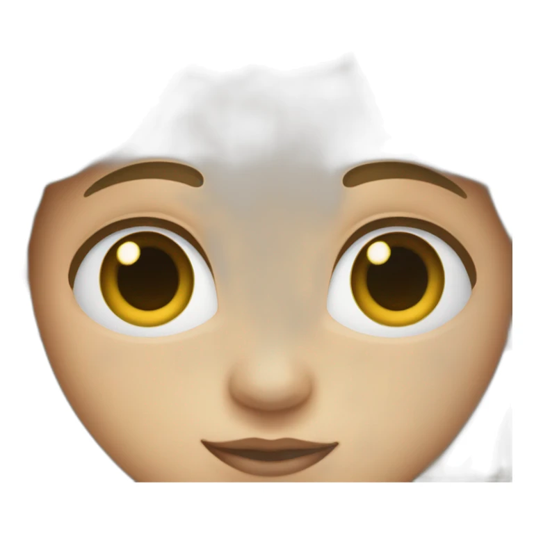 un niño con pelo liso y negro  medio oscuro con ojos azules sticker