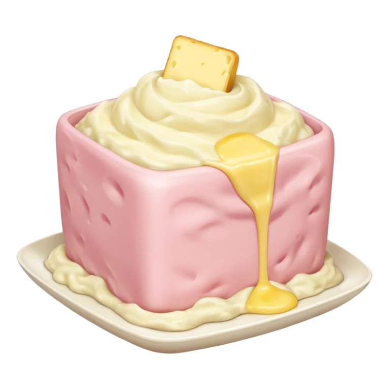 Light Pink mashed potatoes with a square of melting butter on top sticker