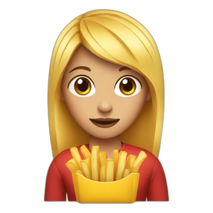 a gril with a french fries sticker