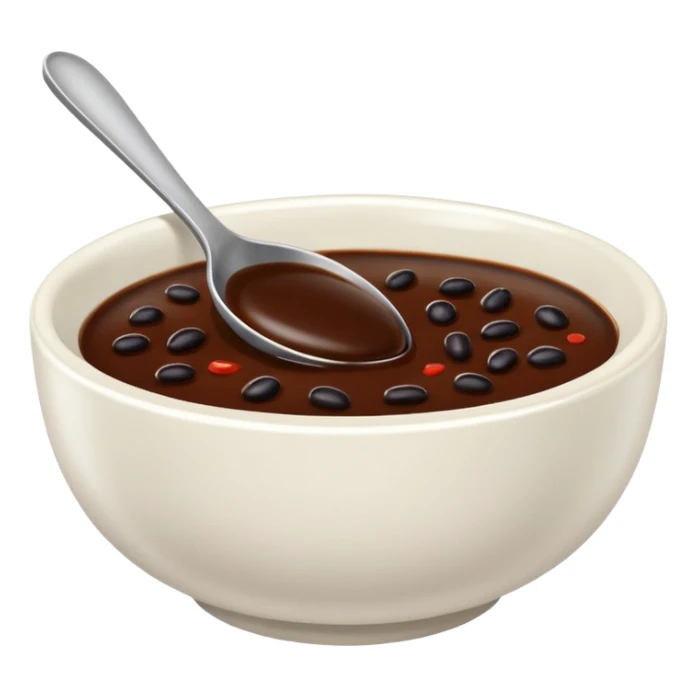 small ceramic bowl of smooth black bean sauce, no spoon sticker