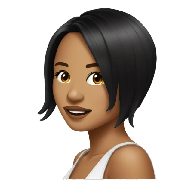 Karrueche Tran black hair sticker