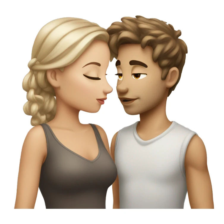 kissing boy and girl white skin  sticker
