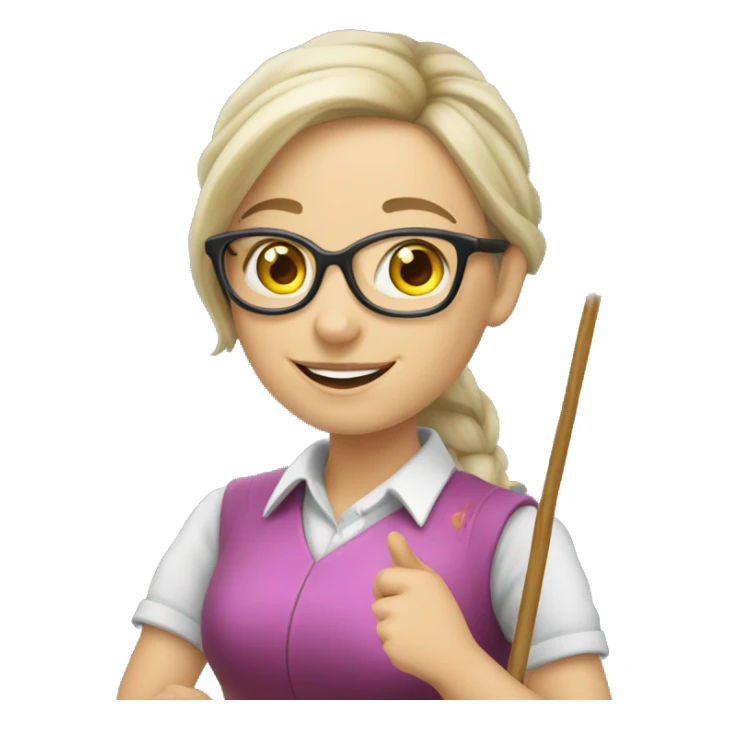 A Ukrainian female teacher holds a magic wand in her hand sticker