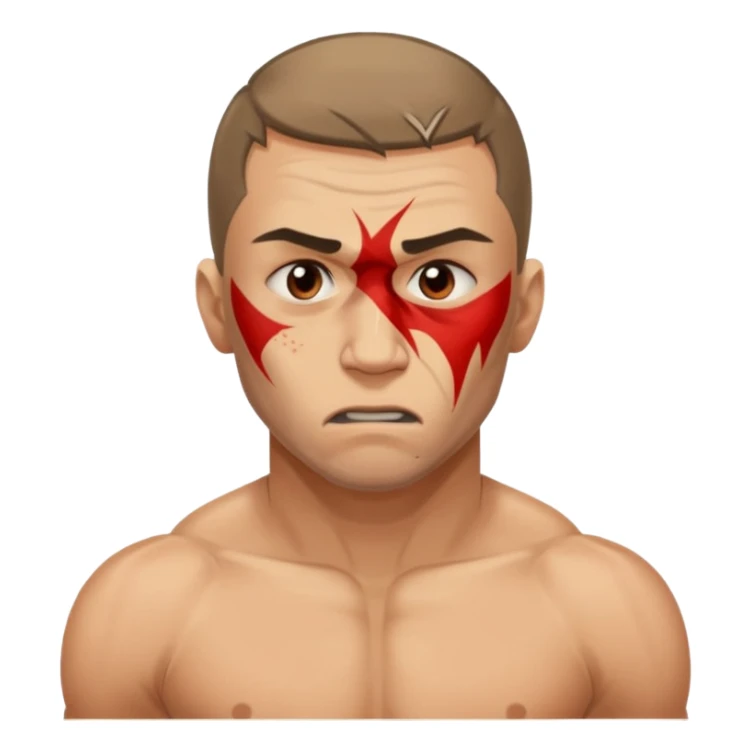 RUSSIAN MMA FIGHTER WITH BRUISED BODY IN VISIBLE PAIN sticker