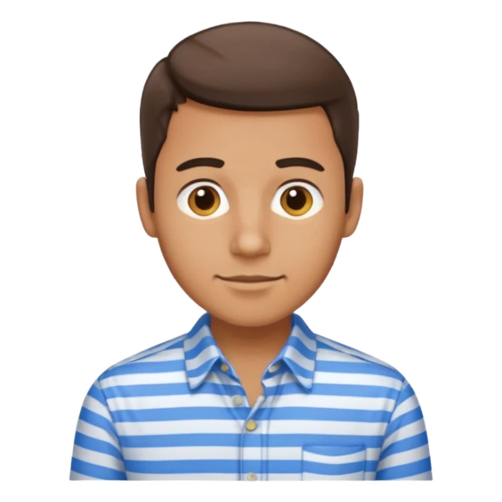 Man with blue Striped Shirt not a t shirt sticker