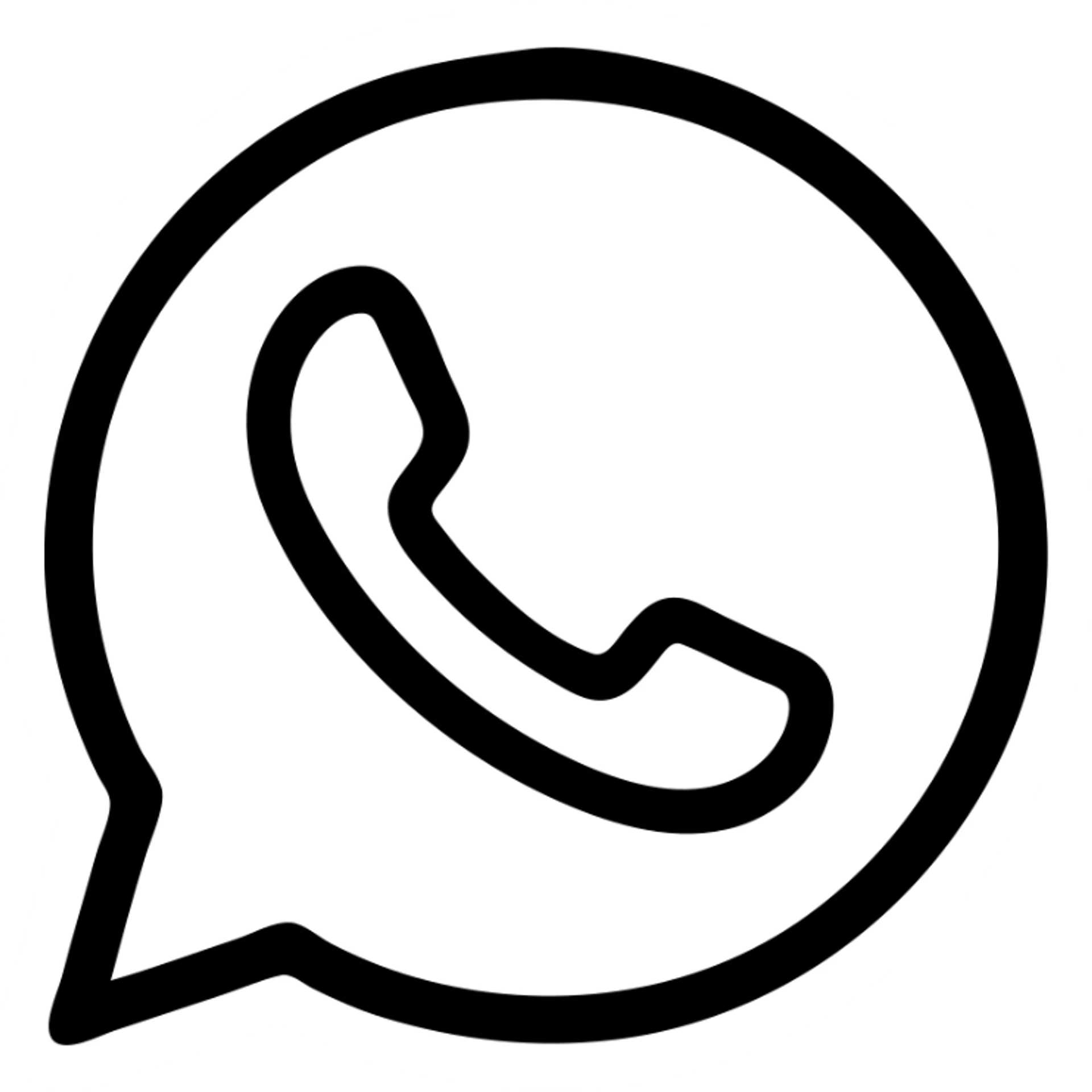 minimalist WhatsApp logo, simple icon, clean lines, no background sticker