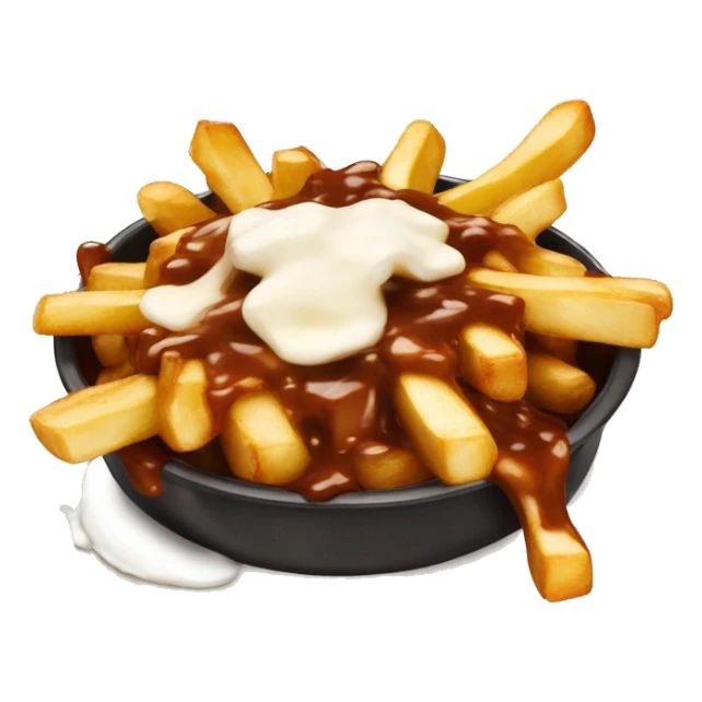 “Quebec poutine with crispy fries, melted white cheese curds, and rich brown gravy.” sticker