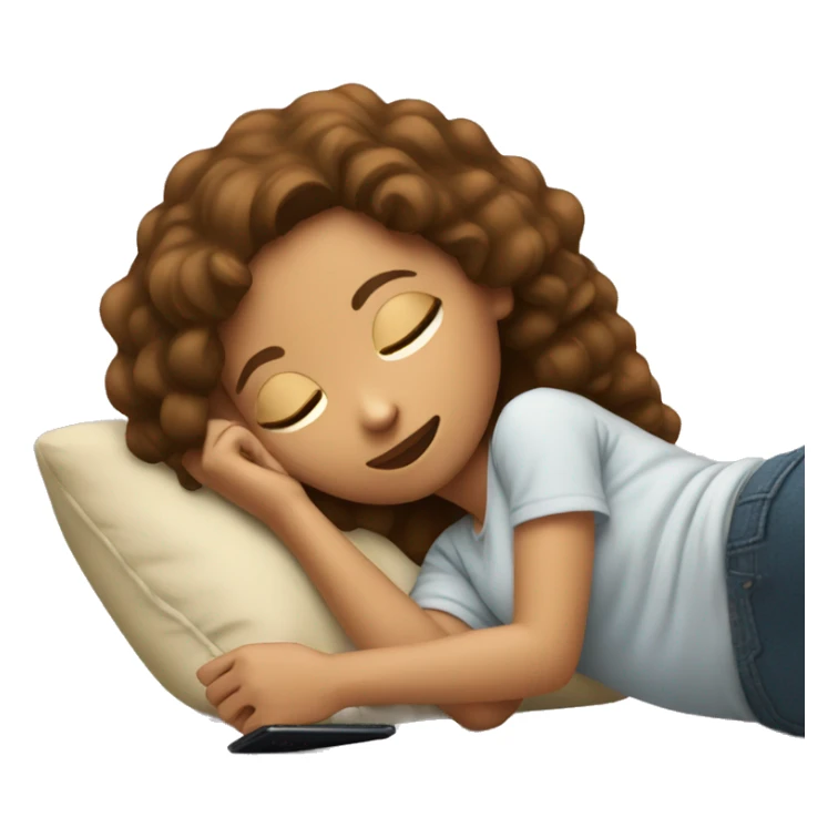 Girl laying with her phone sticker