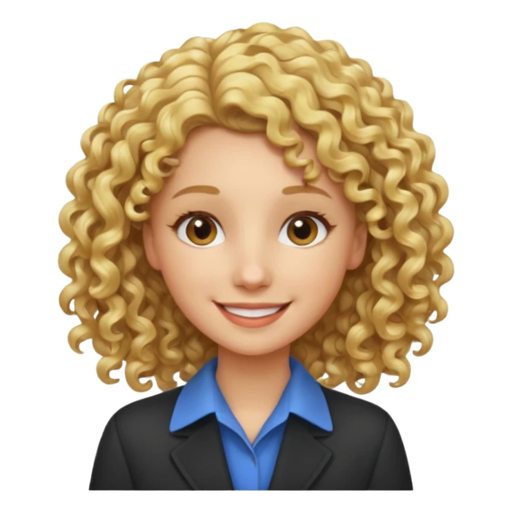 Assistante commerciale, blonde aux cheveux frisés sticker