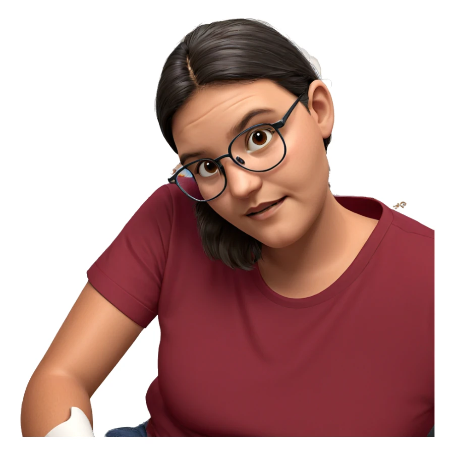 boy in red shirt indoors sticker