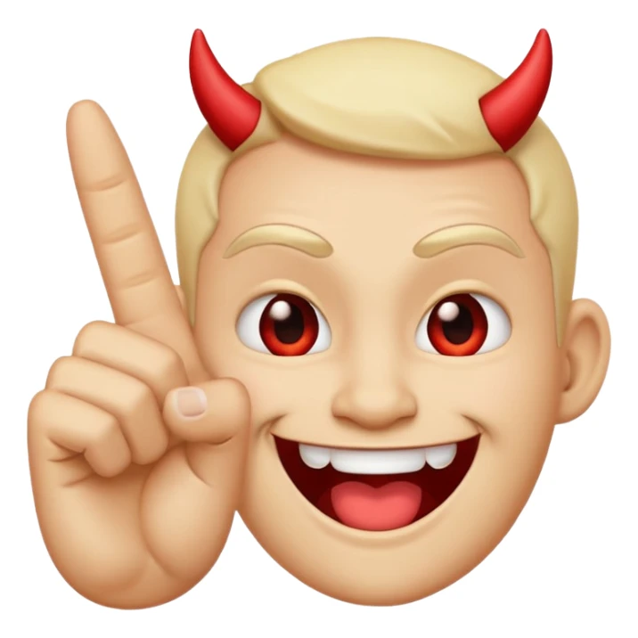 este emoji 😈 con unos dedos groseros 🖕🏽en los lados sticker