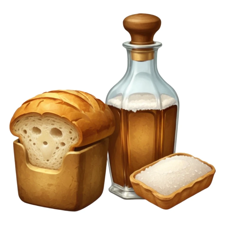  a one victorian bottle of salt and a loaf of bread sticker