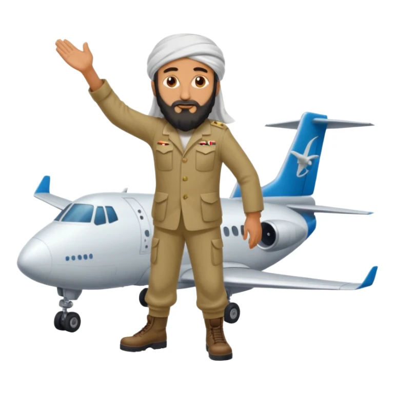 Osama bin Ladin standing on top of a plane with legs sticker