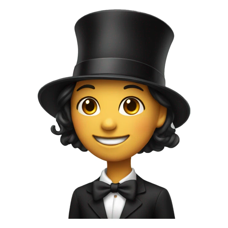 smiling girl in top hat sticker