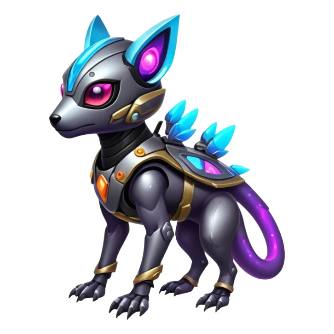 Epic Edgy Cute Vibrant Dark Nebula Modern Vernid-Protogen-creature-animal, full body sticker