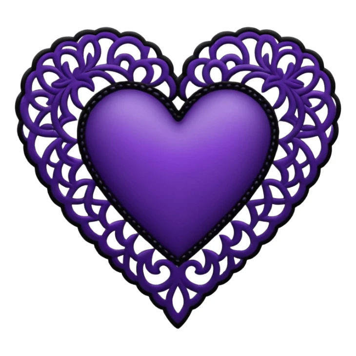 black and purple lace heart sticker