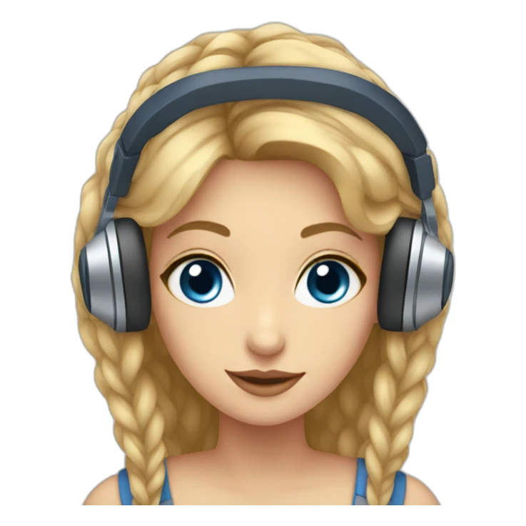 Anastasiia with with blue eyes with headphones sticker
