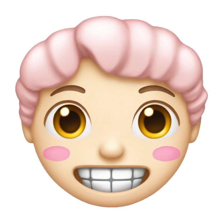 Light pink heart eyes face with braces  sticker