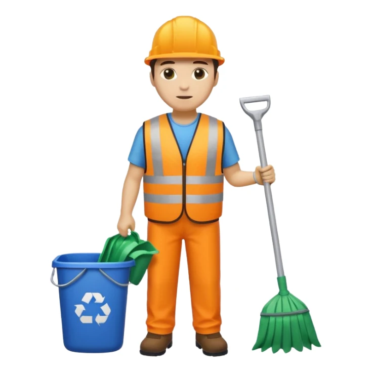 waste-management, safety vest, trash picker, cleaning up trash, full body sticker
