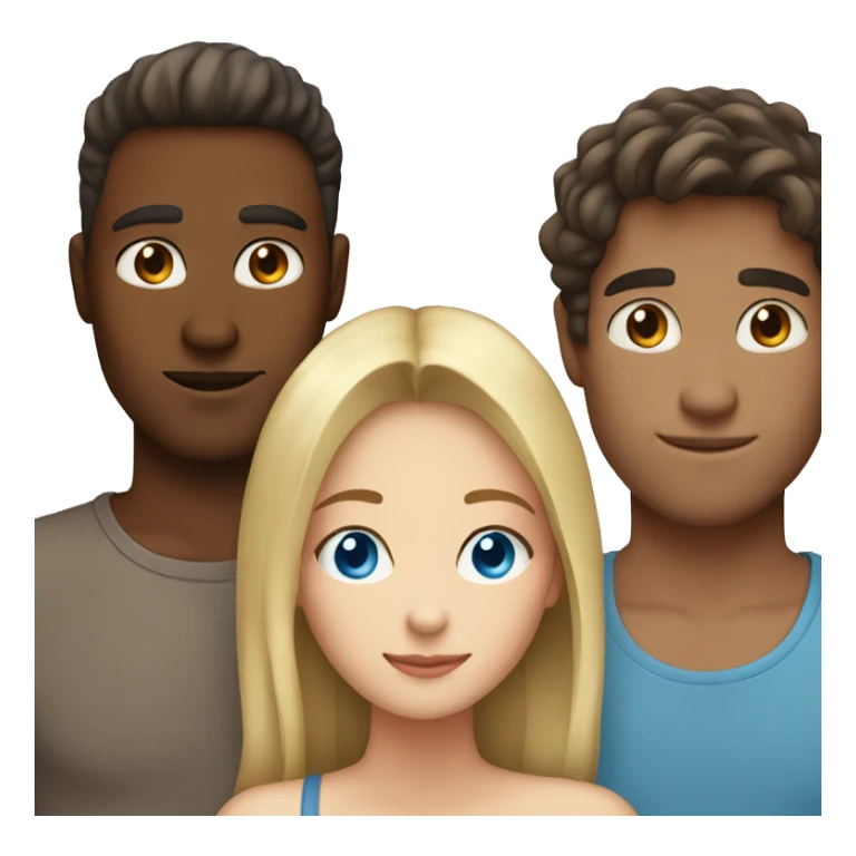 Couple with a blonde blue eyed girl and a brown haired guy sticker