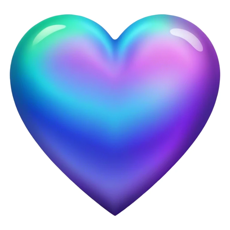 Gradient purple indigo blue cyan green heart sticker