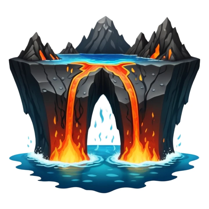 Seafloor spreading with tectonic plates moving apart and magma rising between them sticker