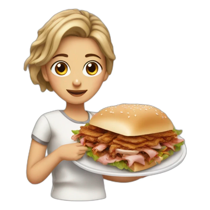 Girl eat doner kebab sticker