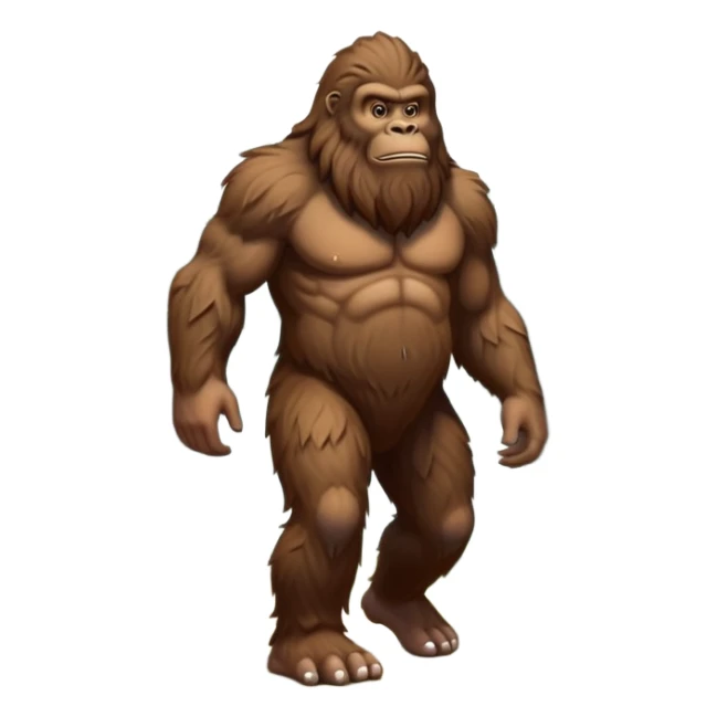 hairy bigfoot sasquatch creature walking in forest sticker