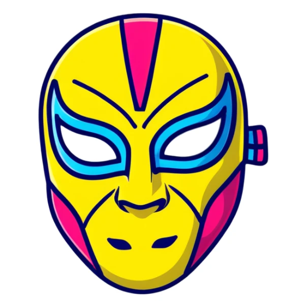 luchador ski mask, colorful mexican wrestling mask sticker
