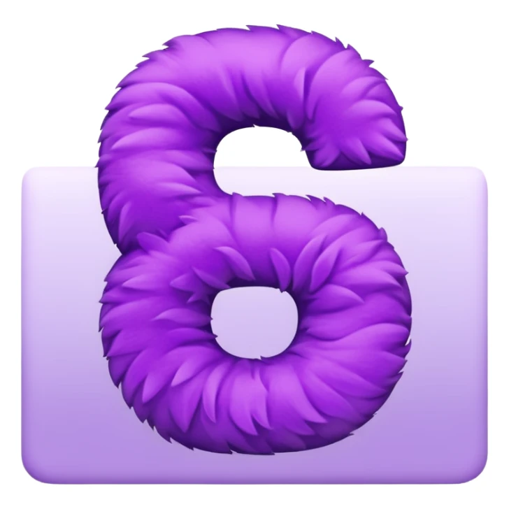 The fluffy letter S is purple in color sticker