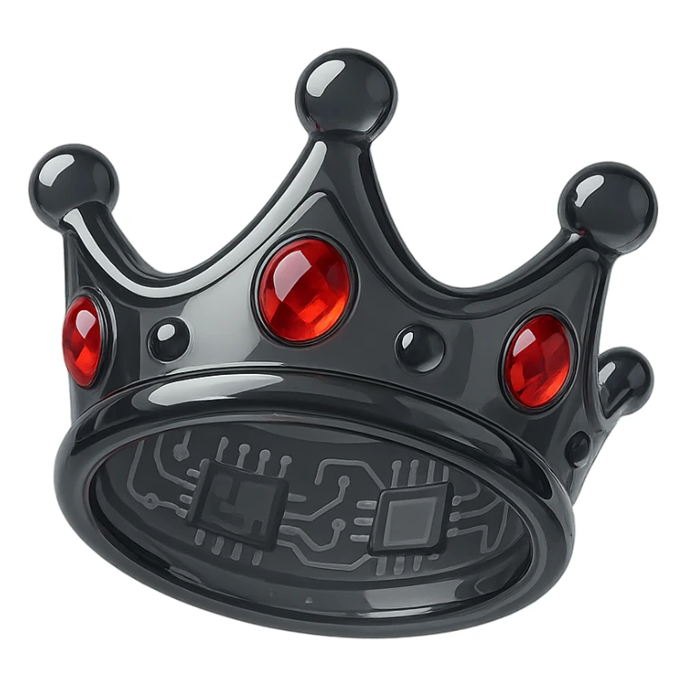 realistic black crown with red gems sticker