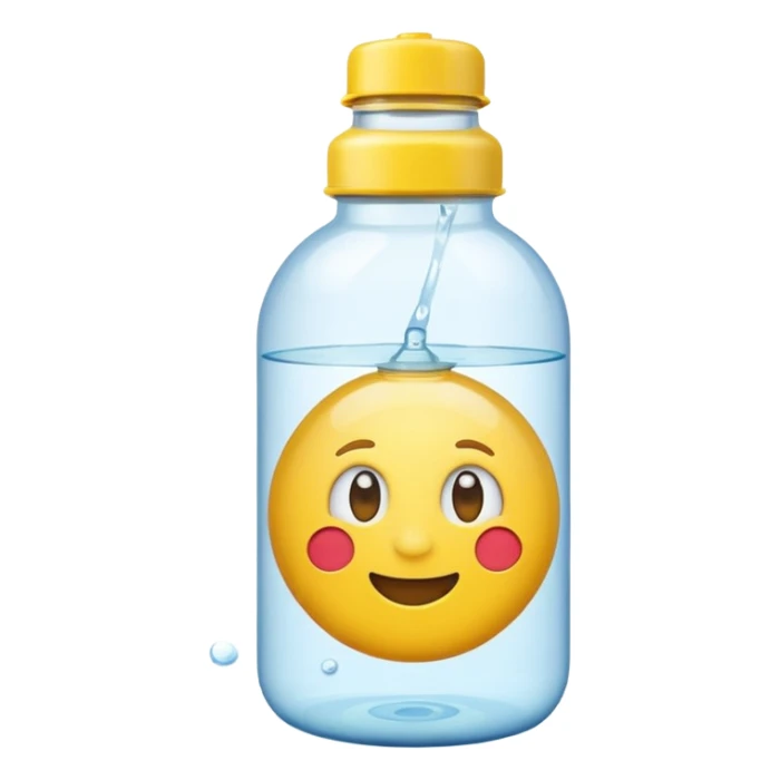 Emoji yellow little stuck in a water bottle sticker