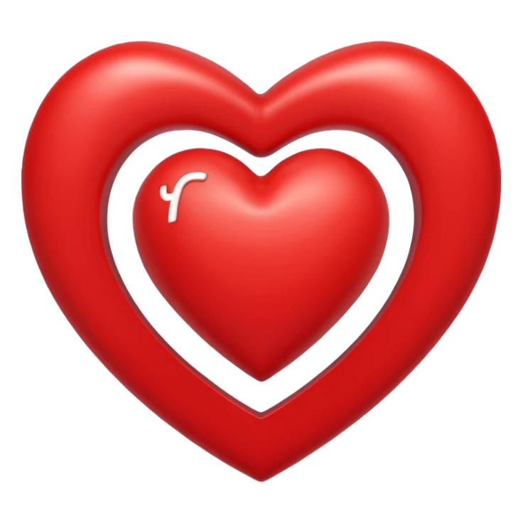 un corazon rojo con la letra f en el centro pero para un emoji{ sticker