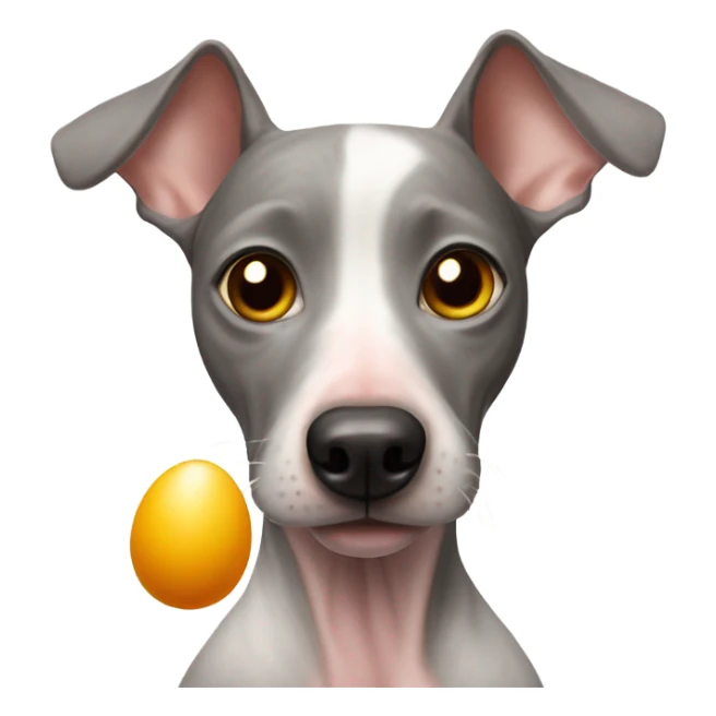 American Hairless Terrier eating Boiled egg sticker