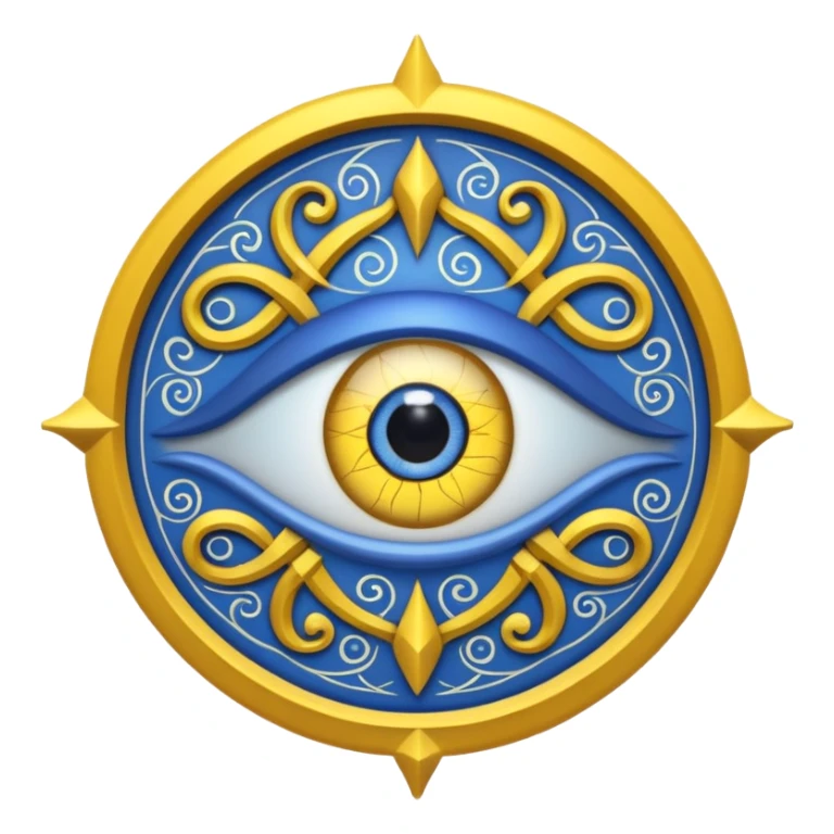 Wiz 101 casting sigil blue and yellow myth eye inspired school sticker