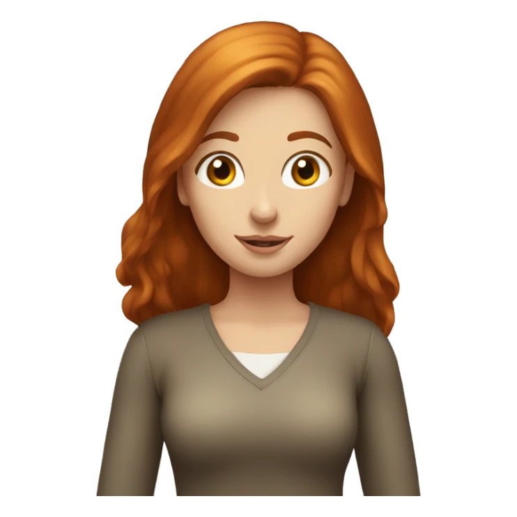 Straight Dark Ginger haired beautiful girl, sticker