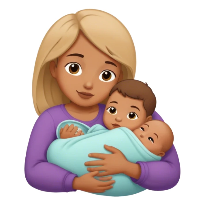 Cuddling few month old baby sticker