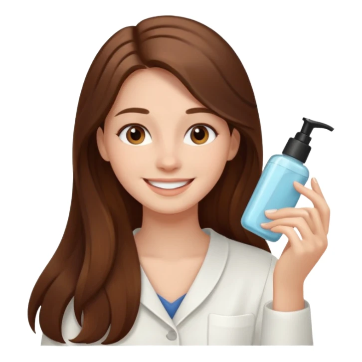 Girl with long hair doing skin care sticker