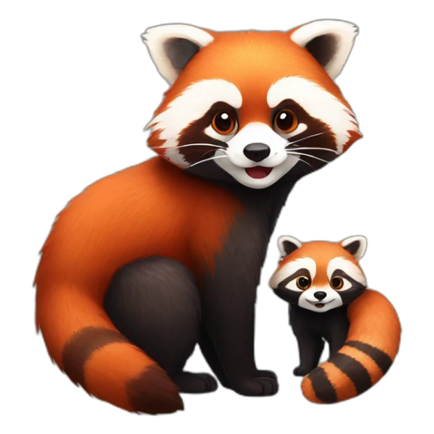 Red panda and his friend raccoon sticker