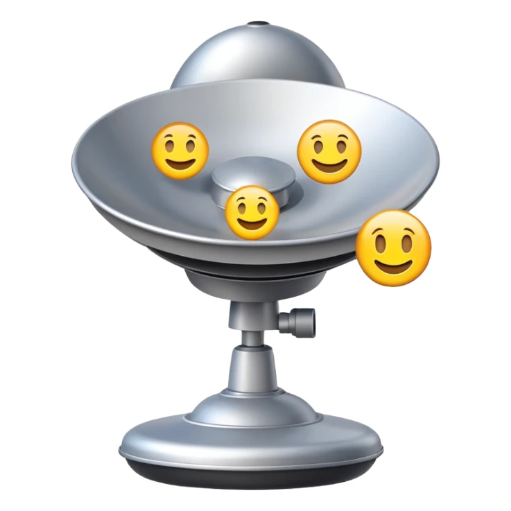 radar dish with emoji icons appearing as detected objects sticker