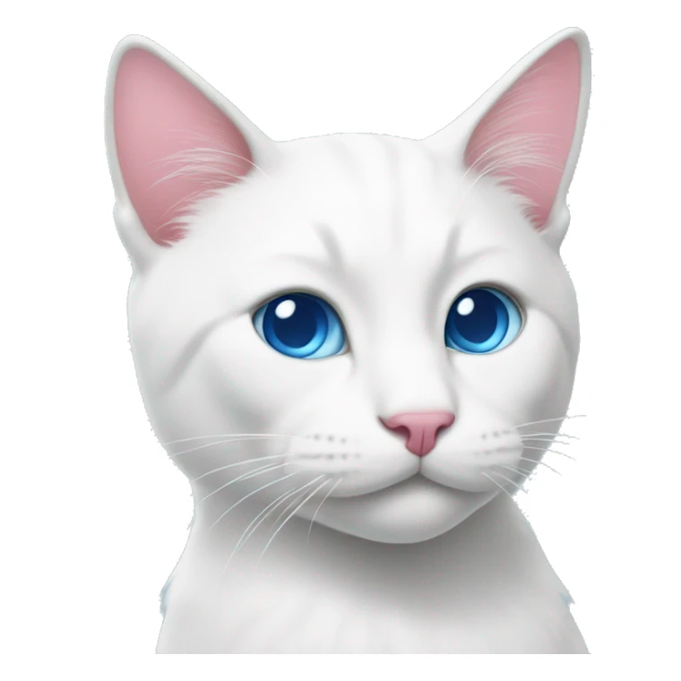 white cat with pink nose and blue eyes sticker