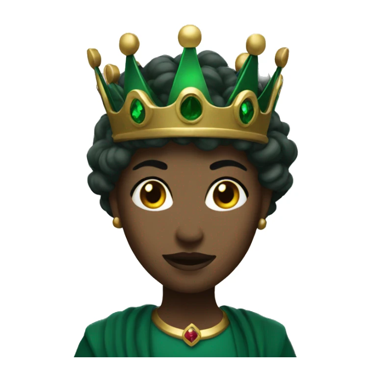 A dark emerald woman with a crown light  sticker
