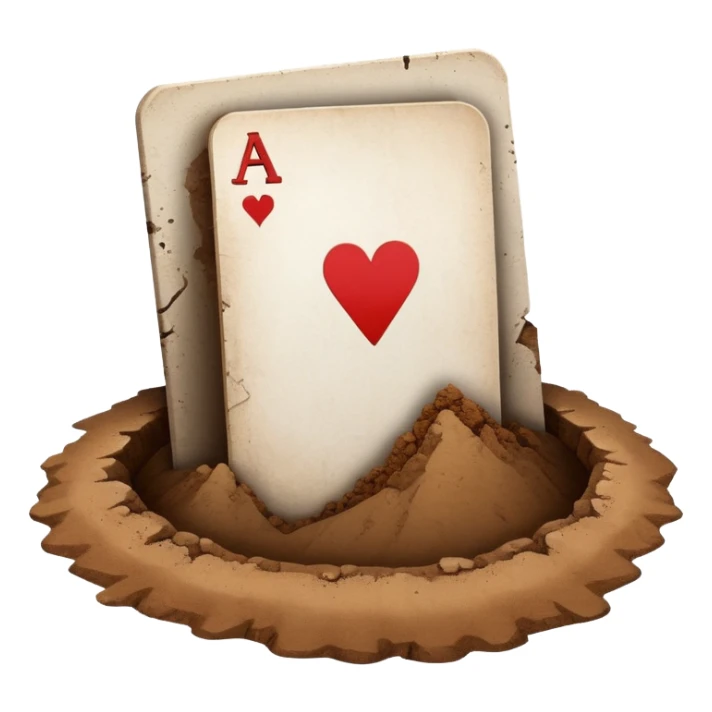 ace card going into a hole of dirt sticker