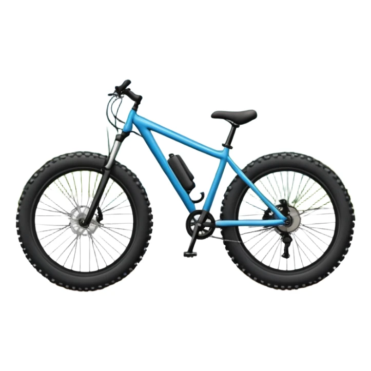 The background showcases majestic mountains, lush green valleys, and a bright blue sky with fluffy clouds. The sun casts warm light over the landscape, emphasizing the beauty of outdoor cycling. a mountain bike standing on a scenic trail.  sticker